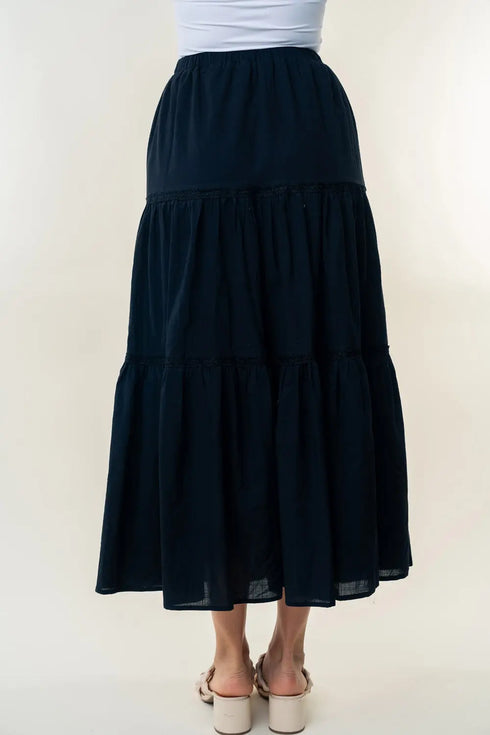 'Bella' High Waisted Tiered Maxi Skirt - Celes Fashion